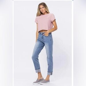 Judy Blue Boyfriend Fit High Waisted Vintage Wash Jeans size 15/32
